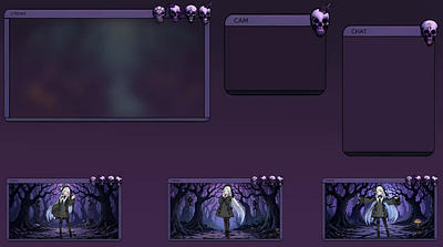 🌑 Cursed Forest Overlay for Twitch🌲💀 ✨ Stallion Studio LTD ✨ 2d art animated overlay animation anime cartoon cursed forest overlay custom overlay design illustration open for commission stallion studio limited twitch twitch overlay