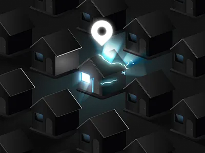 Creative Burst | House 3d creative glow grid house icon illustration isometric