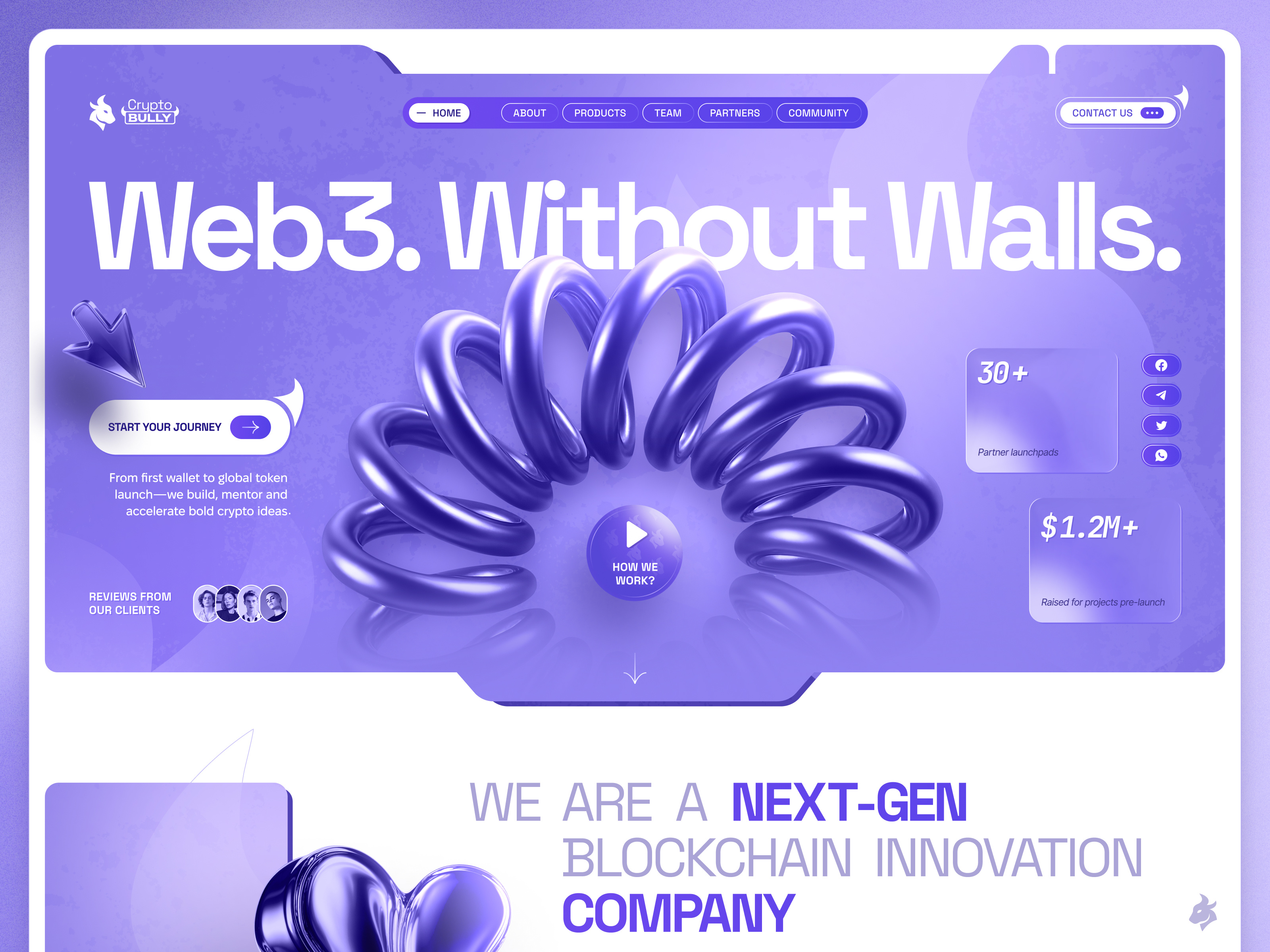 Web3 Without Walls — Landing Page ai concept crypto design landing typography ui userinterface ux web3 webdesign