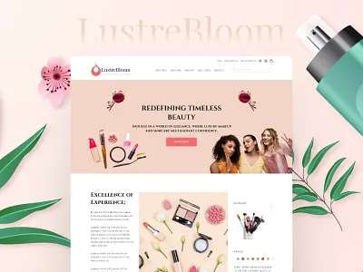 🌸 LustreBloom – Premium Beauty & Cosmetics Website UI Design 🌸 agency website app beauty websites cleandesign cosmatics cosmeticsbrand design figma illustration modern new responsive design skin ui ui design ux ux design webdesign