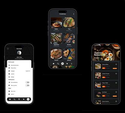 Mobile food app ui app design design design inspiration figma figmadesigm graphic design ui uiux uiux design