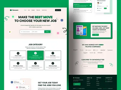 Job Finding Website Design category employye website homepage job application job finding job landing page job products job research website job search job website design minimal saaas saas job search trending ui uiux design ux website design