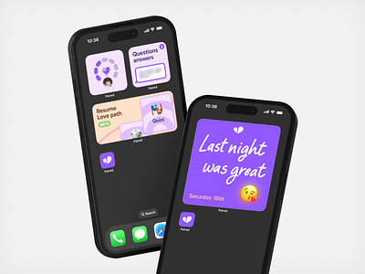 Widgets Concept 01 app concept dating design interface ios mobile paired product social ui ux widget widgets