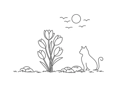 Line art animation design graphic design illustration illustration art line art one line art vector