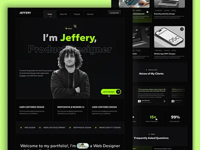 Personal Portfolio Website Landing Page black branding celan design clean design dark design full website homepage homepage design landing page mdjahidhasan minimal desing personal portfolio website personal website portfolio top 10 web designer uiux uiux design web design website website design