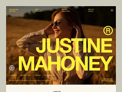 Justine Mahoney - Photography Website Template arini studio framer template website landing page design marketing agency template no code website photography website studio website ui webflow template webflow website website design