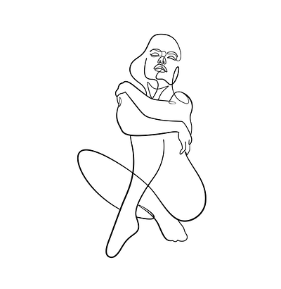 Sexy girl line art drawing illustration illustration art line art one line art