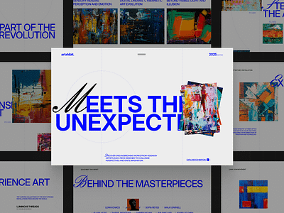 ARTxhibit: Immersive contemporary art website branding case study experimental graphic design logo ui ux website