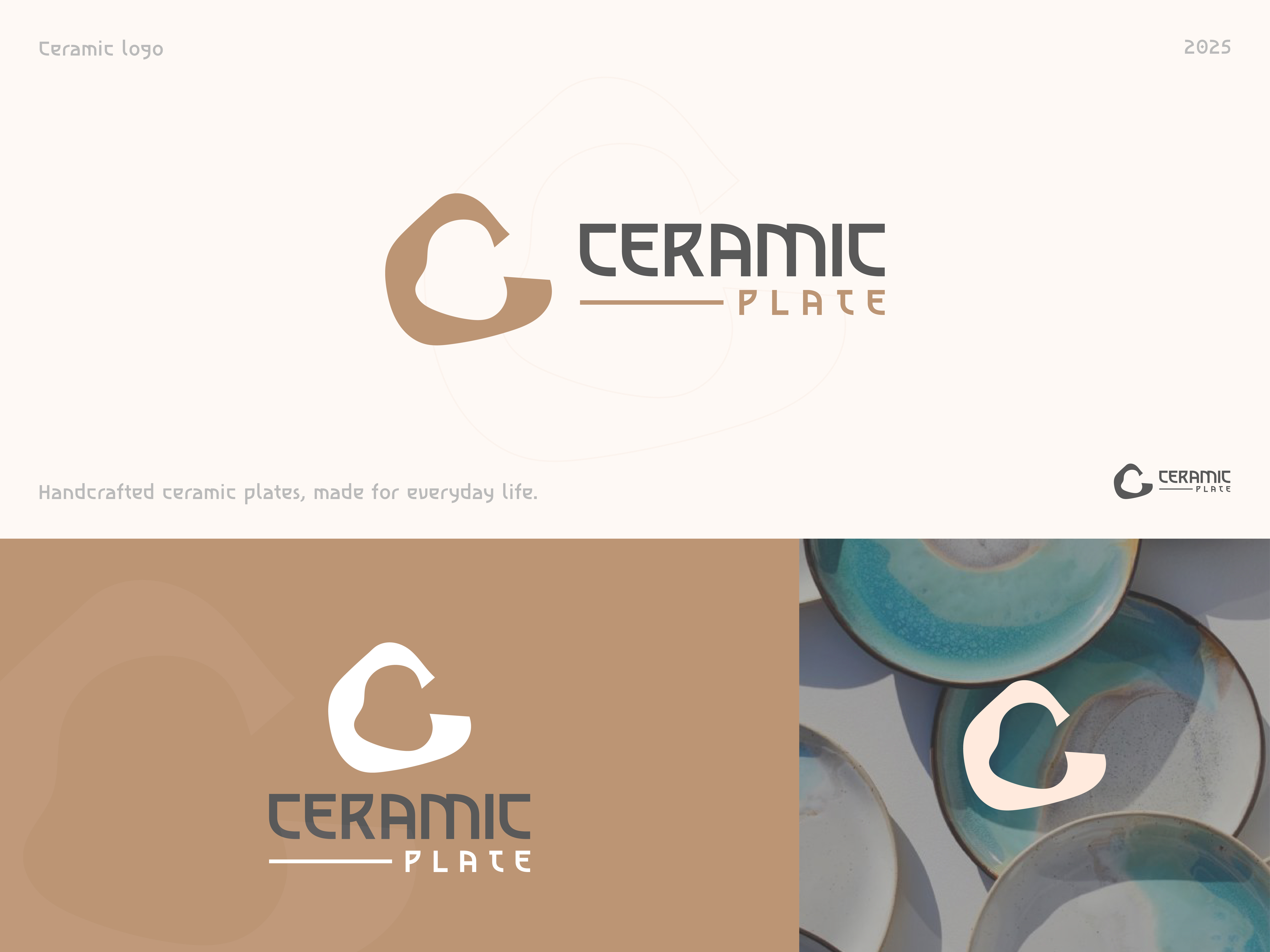 Letter c logo - Ceramic branding business c logo c mark ceramic ceramic logo ceramic plate ceramic product colour company handmade ceramic illustrator letter c lettermark logo logo design minimal pottery typography vector
