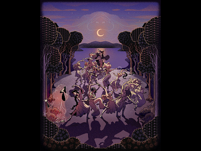 Twelve Dancing Princesses adobe darktale digitaldrawing fairytale forest grain illustration magic moon muti mystical photoshop purple texture wacomgallery