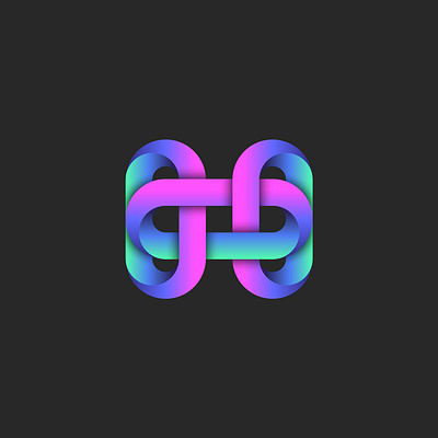 Letter H monogram logo 3d ribbon bold logotype branding creative startup branding futuristic letter gradient emblem gradient logo h letter identity h monogram intertwined monogram letter h letter logo link logo logo design monogram mark neon gradient mark neon style vector