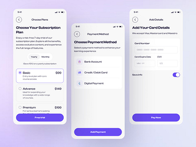 Online Education App - Subscription mobile online course app online education pricing pricing plan subscribe subscription app