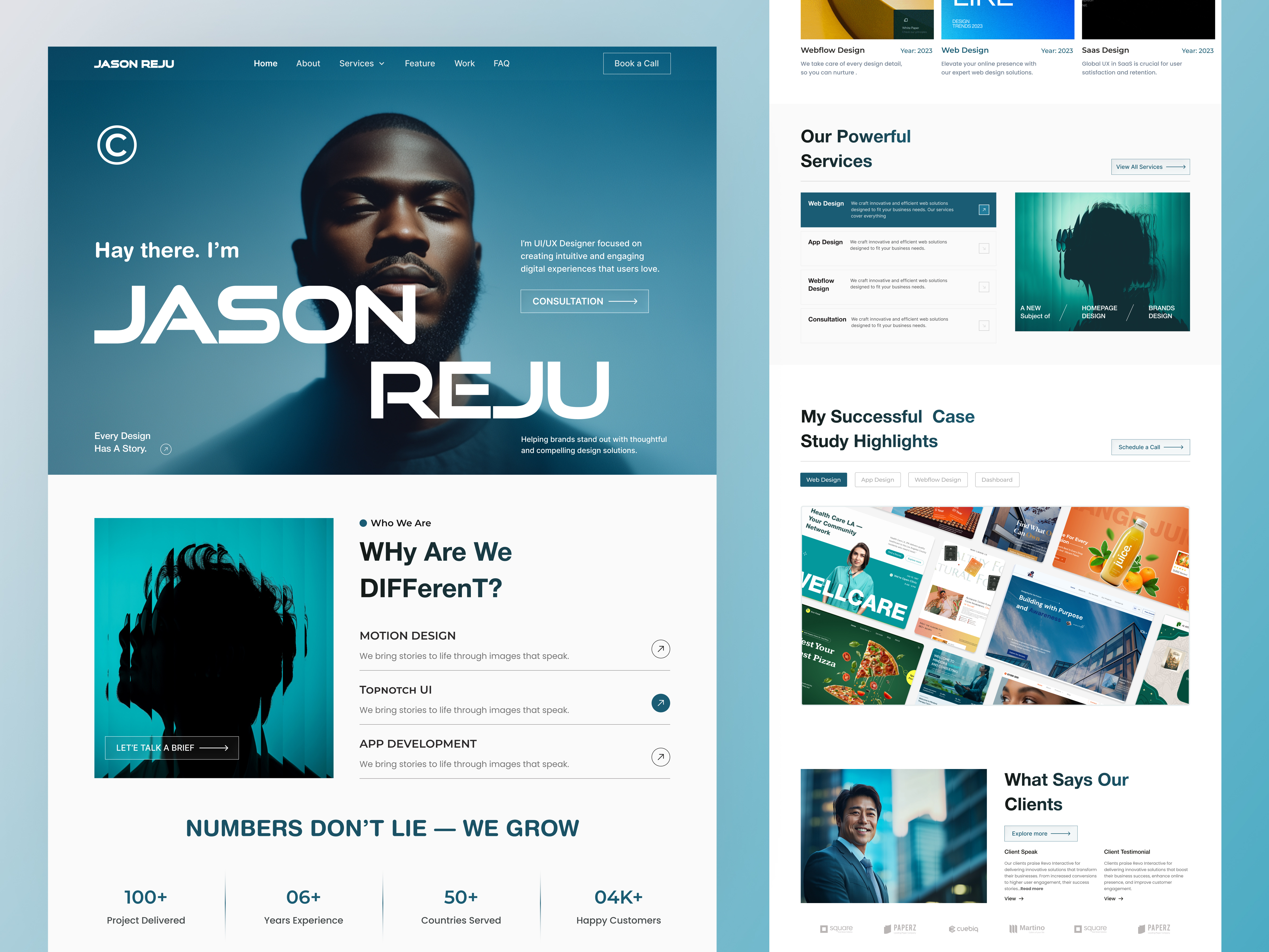 Personal Portfolio Website branding figmaportfoilo inspiration personalui portfoliodesign portfoliolanding rejoanrejuuix uidesign uiuxdesign yourself