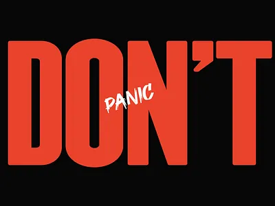 DON'T PANIC branding design graphic design illustration logo mayhem panic typography vector