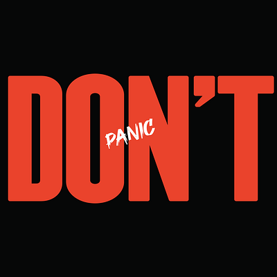 DON'T PANIC branding design graphic design illustration logo mayhem panic typography vector