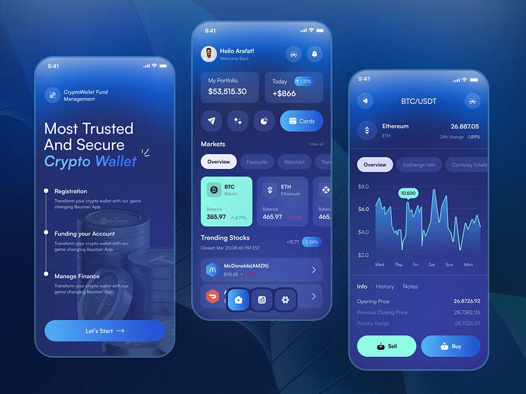 Crypto Wallet Mobile App Design by Arafat.uix for Arobix Design on Dribbble