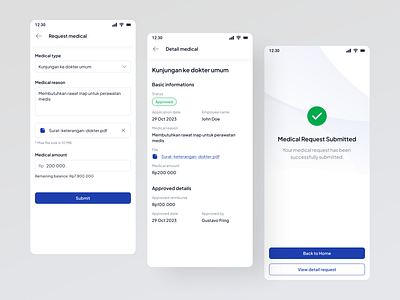 MyId – Medical Request Flow approved flow basic information design detail request employee employee management hr management human resources leaves medical medical reason mobile app mobile design request medical status ui uidesign uiux ux uxdesign