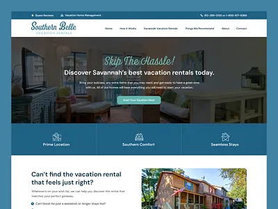 Southern Belle Vacation Rentals // Web Design holiday hotel property property rental vacation vacation rental villa web design