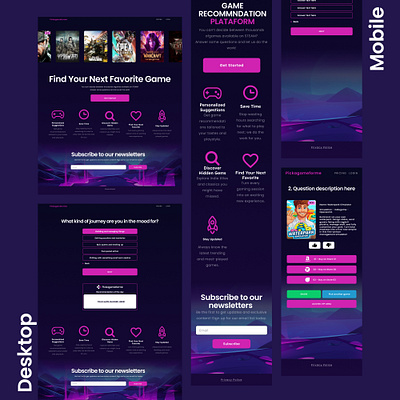 Pickagameforme.com webapp