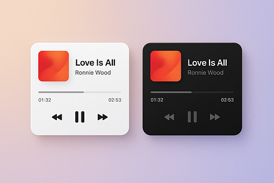 Music Player Widget Design app ui ux application design figma figma design mobile app design ui ux