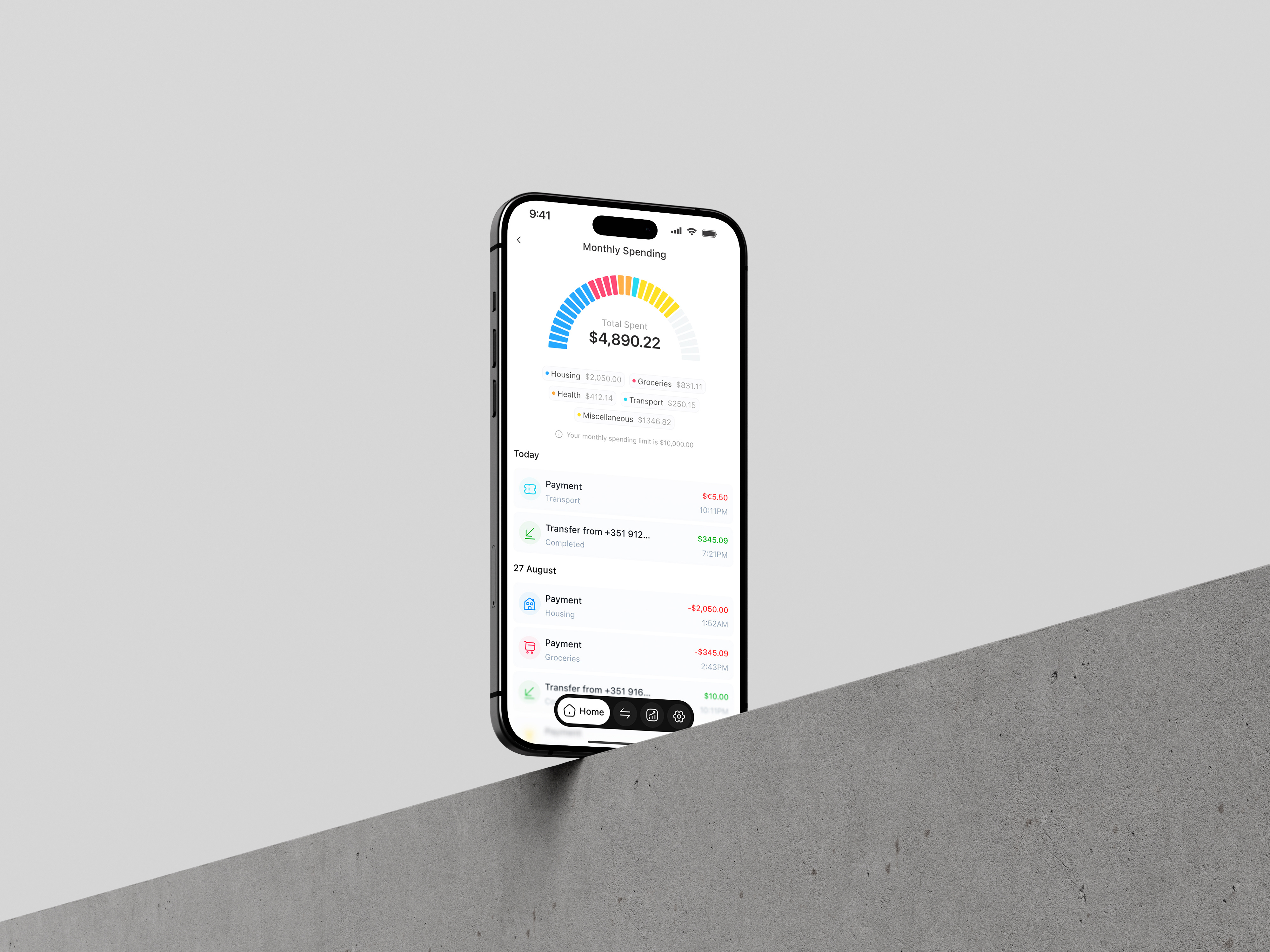 Example of Money Tracker App