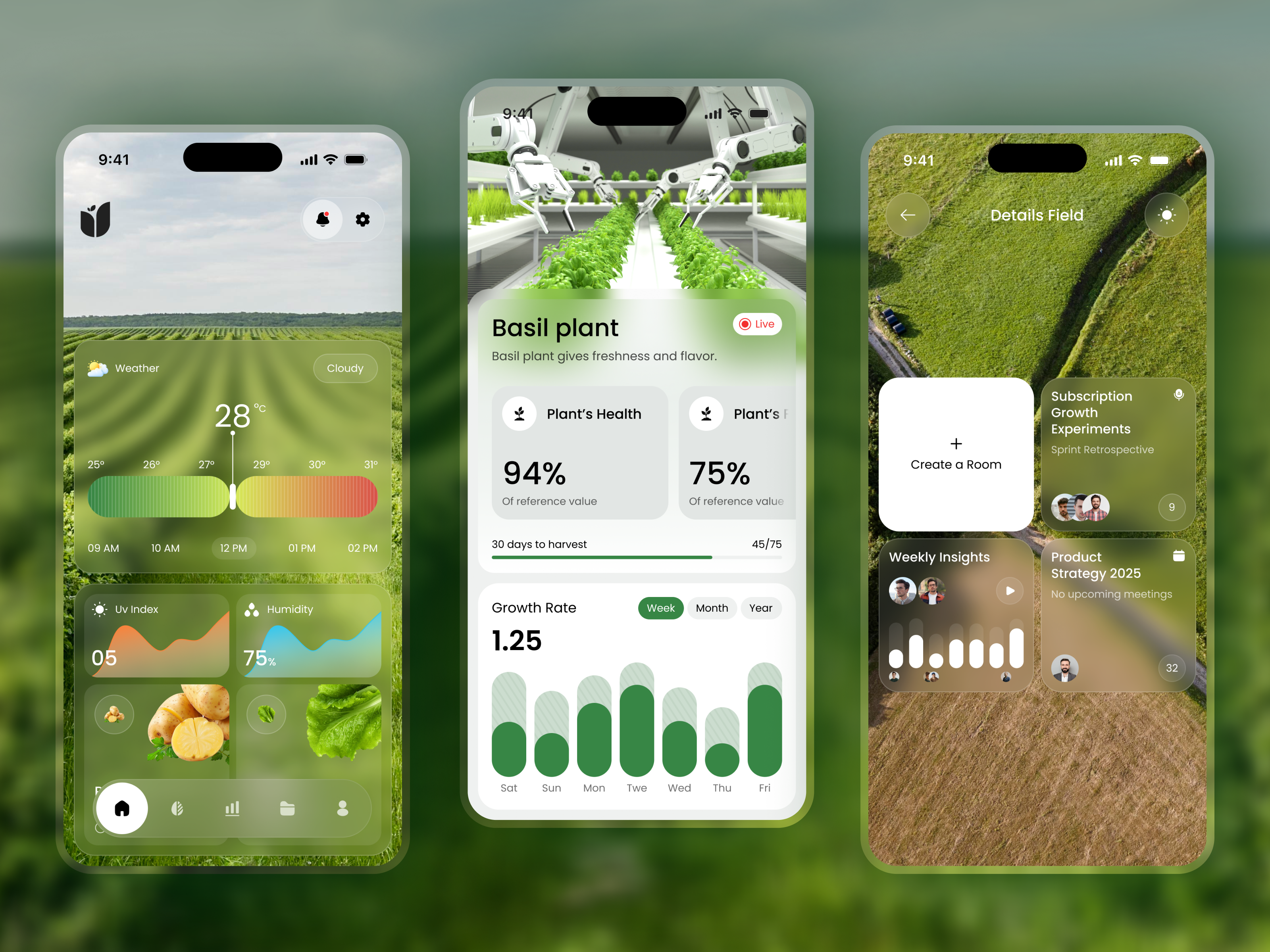 AI Powered Agriculture App Design adaptive agriculture ai app assistant concept crop farming farming app design light mode management maps mobile app monitoring app responsive smart farming weather