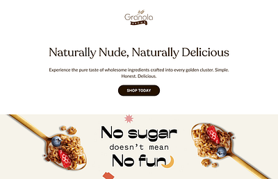 Granola – Website Design branding design food granola graphic design landing page ui web website