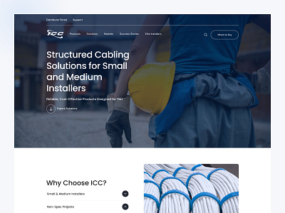 ICC Website Redesign – Mobile-First UX for Structured Cabling agency b2b business clean design figma site ui ux web design website wordpress