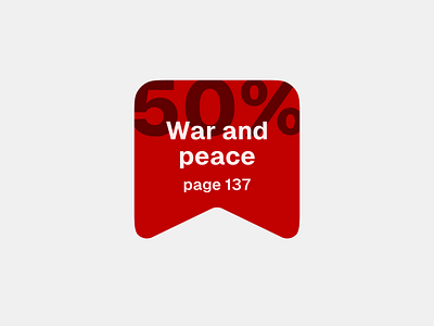 Book Progress Widget design red typography ui widget