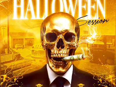 Halloween Graphic (Psd Files) black ops creative creativeflyer flyer templates gold graphic design halloween halloween templates illustration nuketown party flyer photoshop poster psd flyer skull