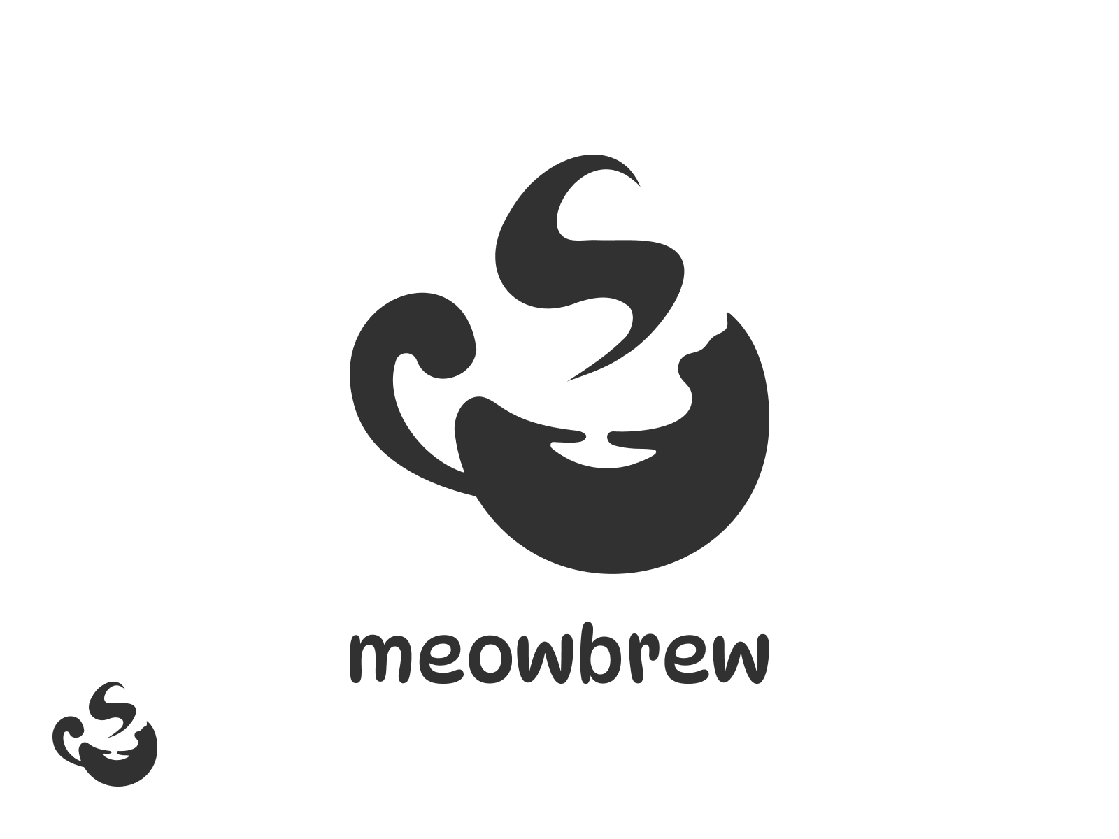 Meowbrew - minimalist logo for cafe cafe cat cleanlogo design logo logodesign logotype minimal minimalist symbol
