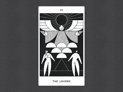 VI. THE LOVERS illustration tarot vector vintage