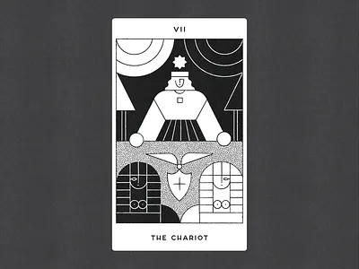VII. THE CHARIOT illustration tarot the chariot vector vintage