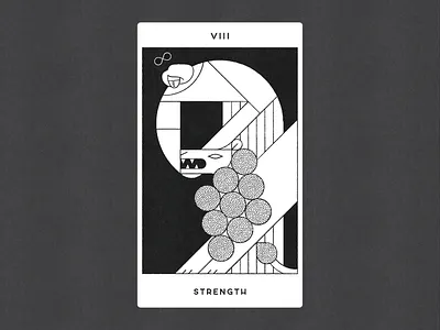 VIII. STRENGTH illustration strength tarot vector vintage