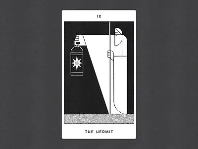 IX. THE HERMIT illustration tarot the hermit vector vintage