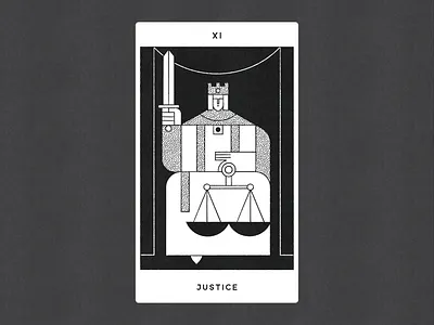 XI. JUSTICE illustration justice tarot vector vintage