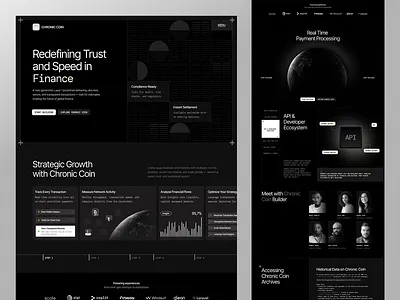 Chronic Coin - Blockchain Landing Page / UI Design 3d animation bitcoin branding crypto design figma graphic design illustration logo motion graphics ui ui design web design website website design