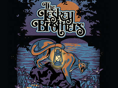The Teskey Brothers Poster Detail cougar design hand lettered hand lettering illustration merch merch design poster procreate retro
