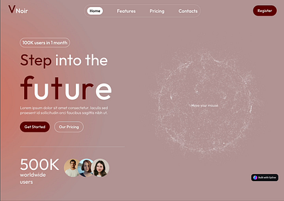 Step into the Future – Landing Page Design animated design hero page landing page ui ux ui design web design