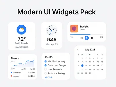 Widget pack design, Figma, UI UX ui ux