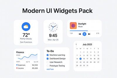 Widget pack design, Figma, UI UX ui ux