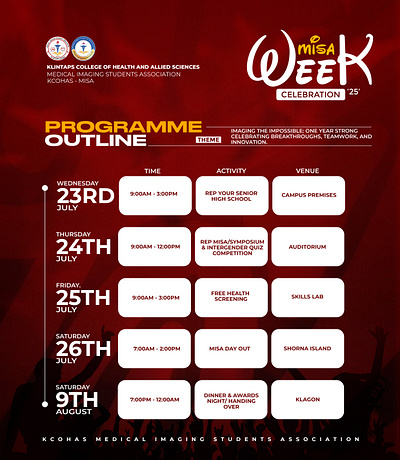 KCOHAS MISA WEEK ARTWORK branding design graphic design illustration social media design
