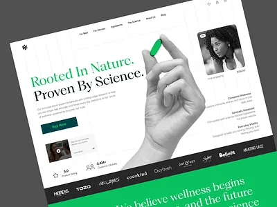 Lifestyle wellness website design botanical product website d2c health website design green wellness website homepage landing landing page lifestyle wellness mental health website modern vitamin modern wellness nutrition brand landing science backed product site shopify supplement supplement website web web design website wellness landing page