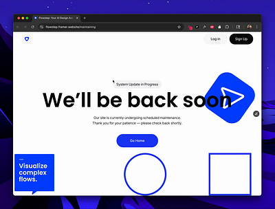 Flowstep maintenance page (Framer) framer graphic design maintenance page ui