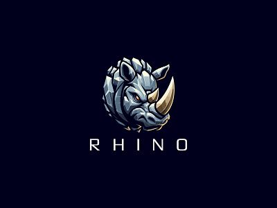 Rhino Logo animal branding design emblem gaming horn identity illustration logo logo design mark mascot nature rhino rhino logo sports symbol symmetrical vector zoo