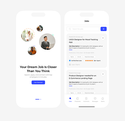 Mobile UI/UX Design (Job-Finder) branding design graphic design illustration logo mobileui ui uidesign uiux uiuxdesign uxresearch vector