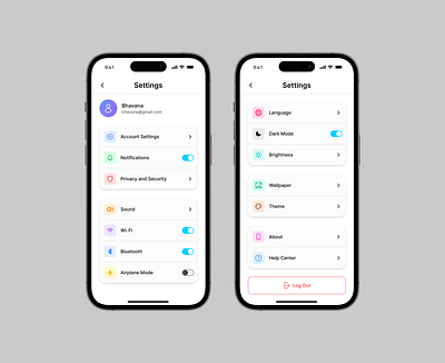 Settings Page - Daily UI Challenge 7 daily ui 7 daily ui challenge daily ui challenge 7 mobile ui settings settings design settings page settings page design settings page ui settings page uidesign settings ui settings ui design settings uidesign uidesign