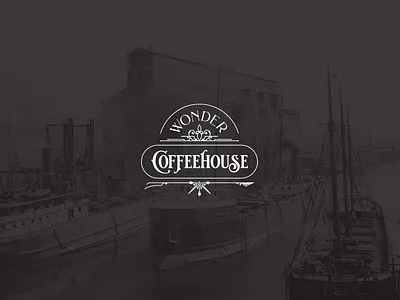 Wonder Coffeehouse Brand Identity branding buffalo coffee design historic logo mural shop sign typography waffles wonder
