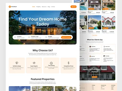 Modern Real Estate Landing Page | Clean & Responsive UI/UX Web D apartment clean design creative website homepage design housing landing page luxury real estate minimal design modern ui property website real estate real estate website responsive design ui design user interface ux design web design web ui website concept website design