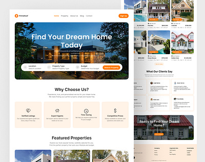 Modern Real Estate Landing Page | Clean & Responsive UI/UX Web D apartment clean design creative website homepage design housing landing page luxury real estate minimal design modern ui property website real estate real estate website responsive design ui design user interface ux design web design web ui website concept website design